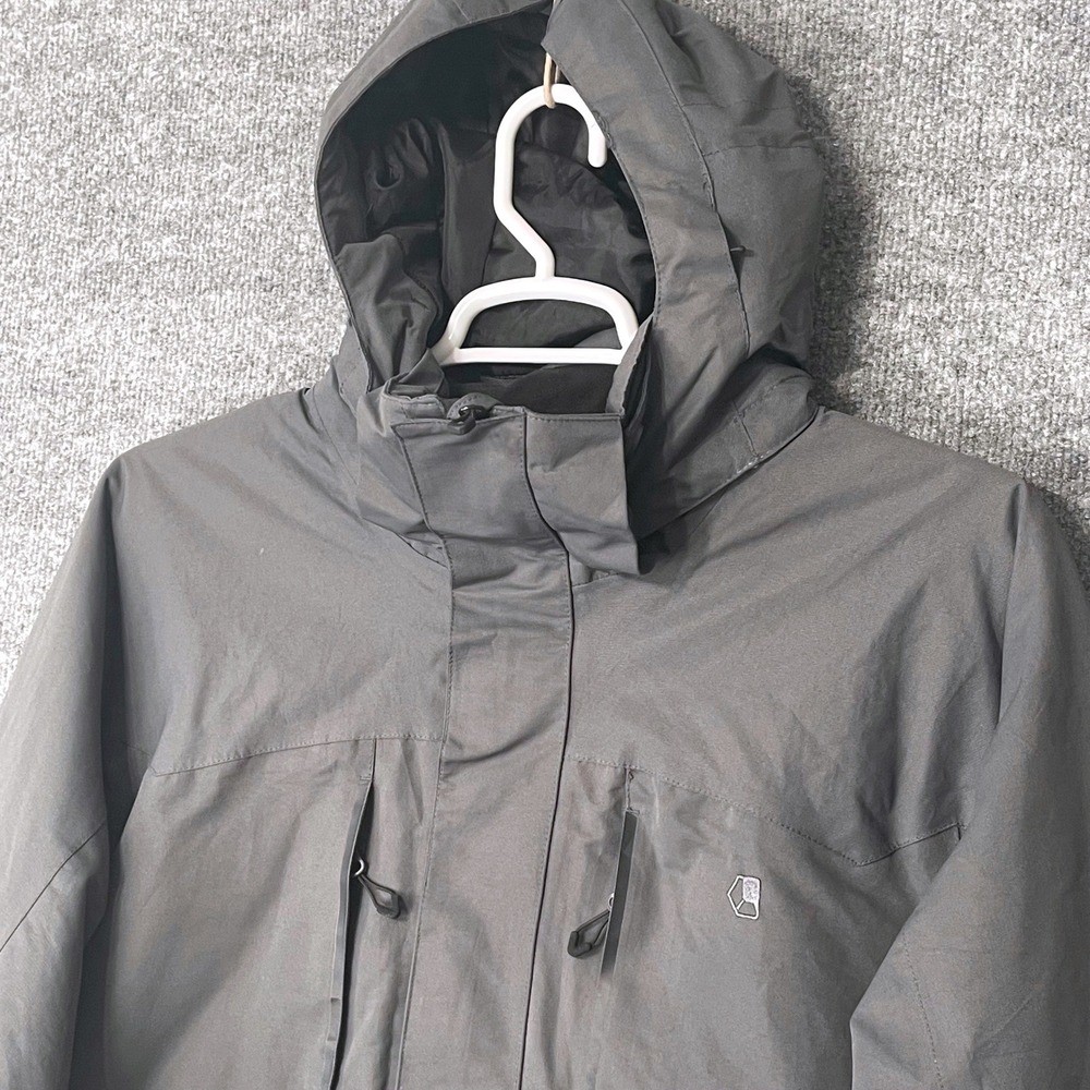 Liquid Mens Gray Insulated Ski Snowboard Jacket Hooded Large